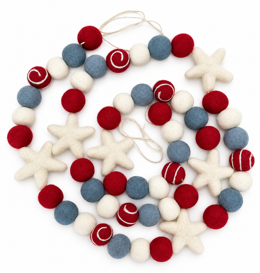 Patriotic Star Felt Garland