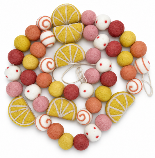 Lemon Wedge Felt Garland