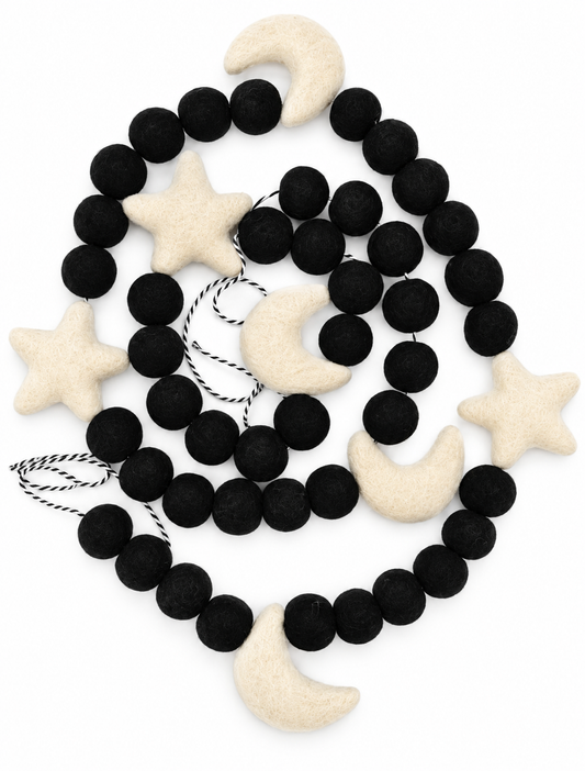 Moon & Stars Felt Garland