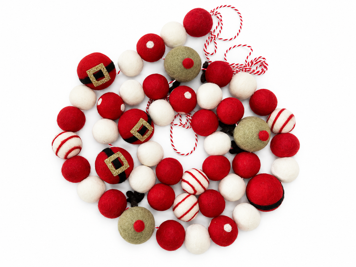 Santa & Reindeer Felt Garland