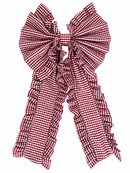 Red Gingham Ruffle Bow