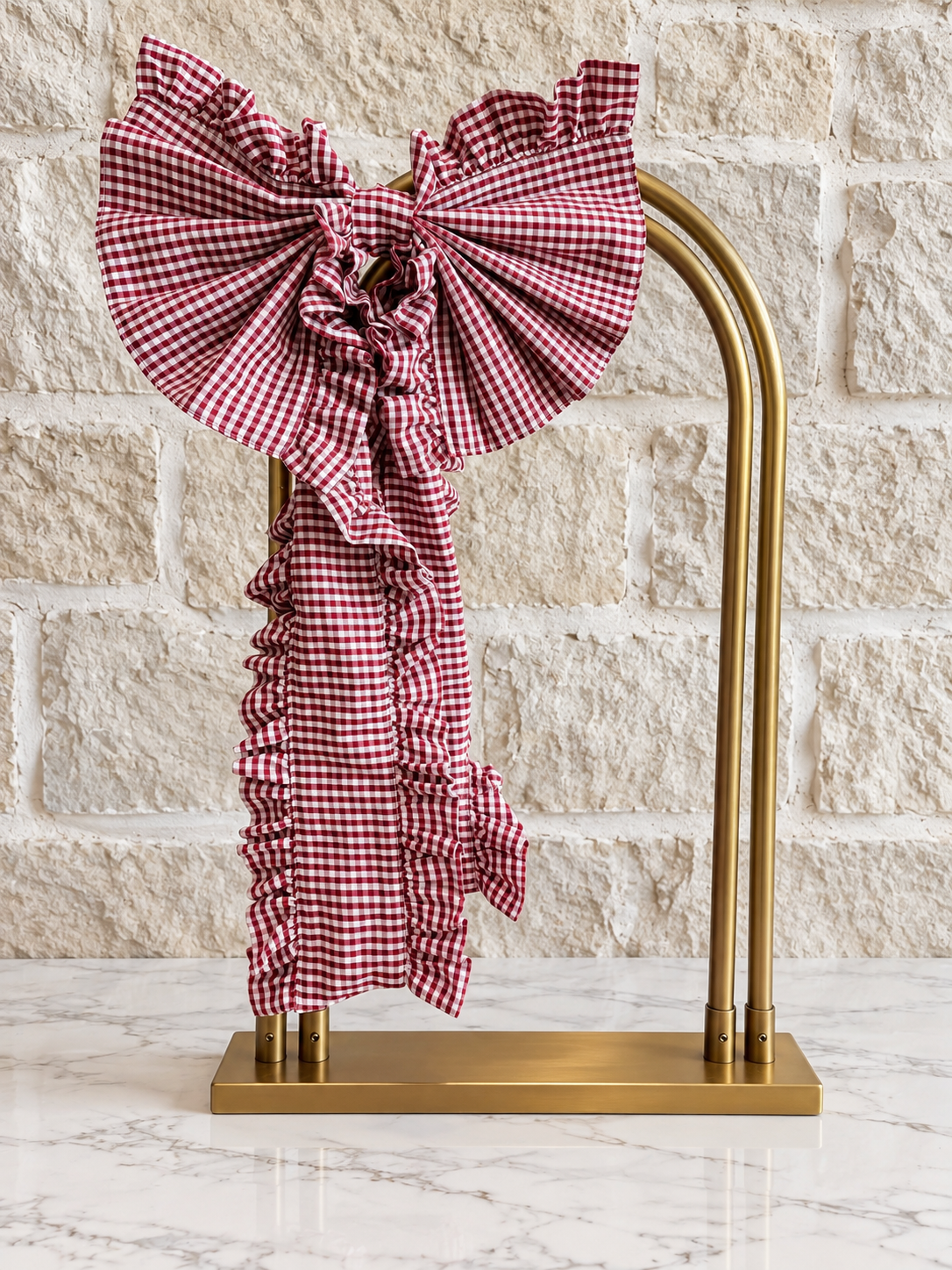 Red Gingham Ruffle Bow