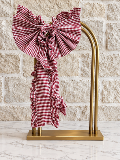 Red Gingham Ruffle Bow