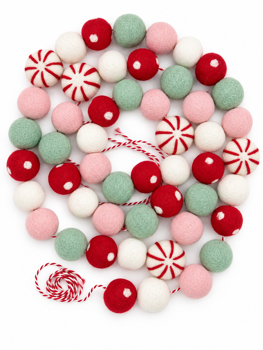 Colorful Peppermint Felt Garland